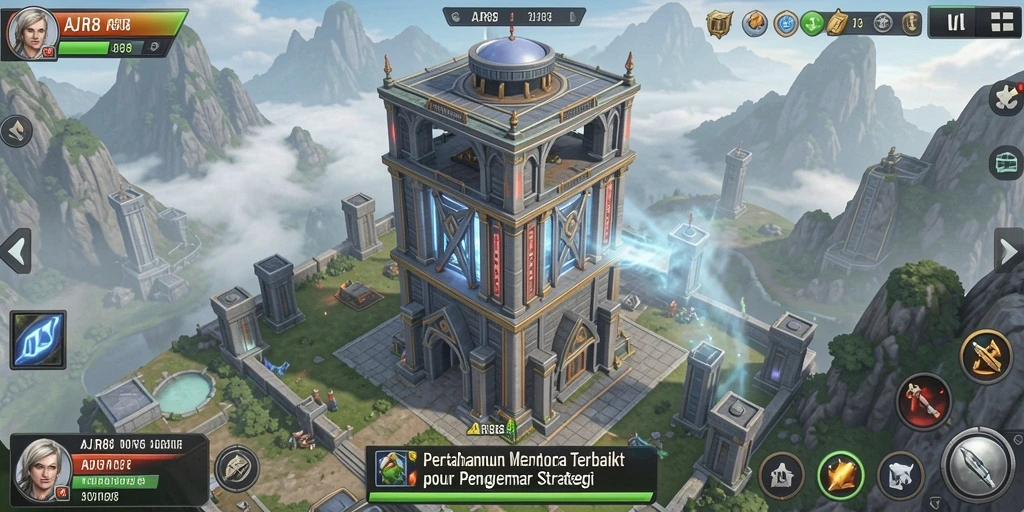 Tangkapan layar gameplay AJR88 menampilkan strategi menara pertahanan.