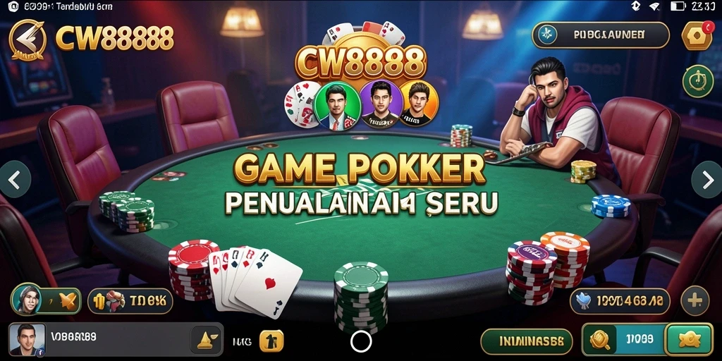 Gambaran gameplay seru dalam aplikasi Poker CW8888.
