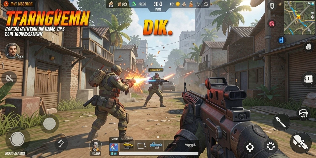 Screenshot menampilkan pertarungan seru dalam game TPS DKK.