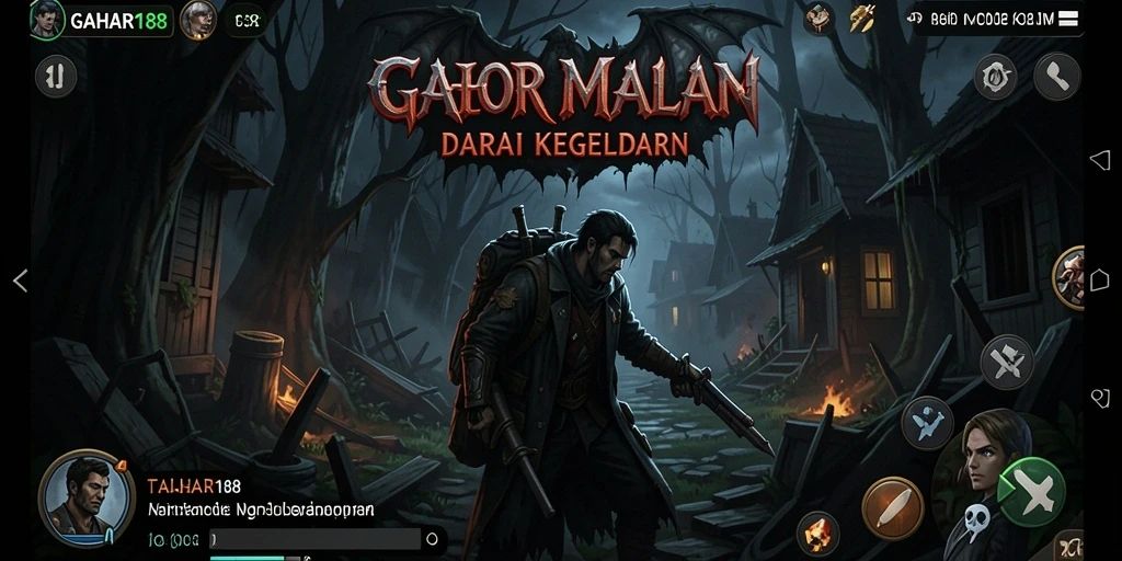 Gameplay GAHAR188 menampilkan suasana menakutkan yang mencekam.