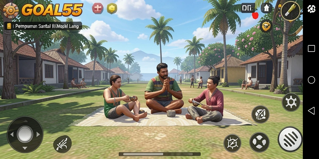 Tampilan gameplay seru di GOAL55 dengan berbagai karakter.