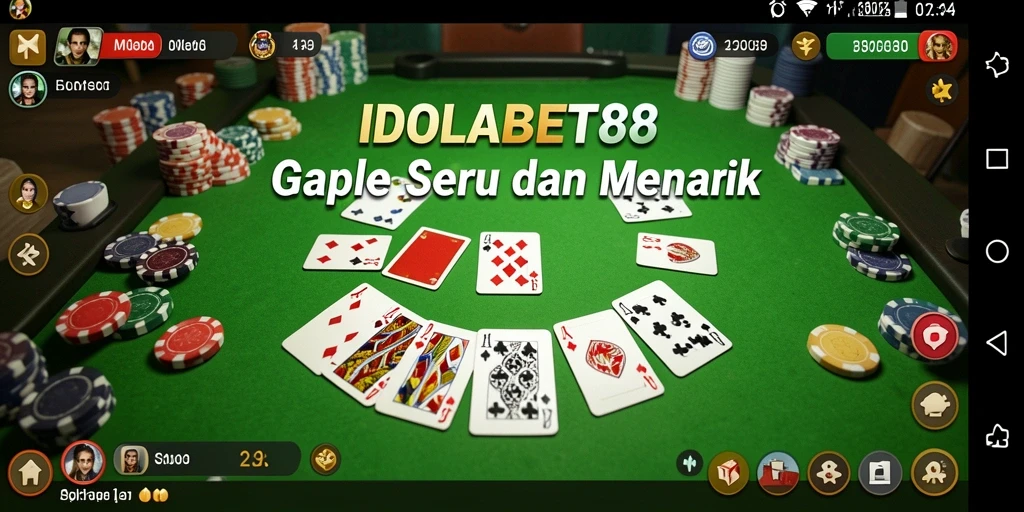 Screenshot gameplay IDOLABET88 menampilkan suasana seru permainan Gaple.