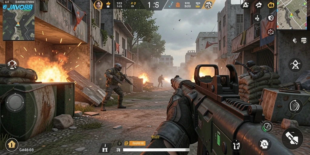 Screenshot gameplay JAVO88 dengan pertempuran seru dan grafik menawan.