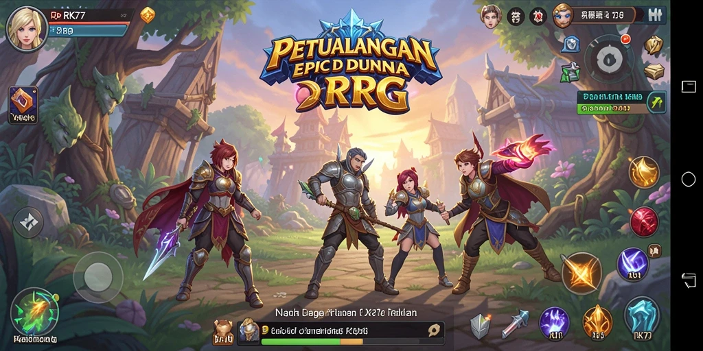 Tampilan gameplay epik dari petualangan RPG di RK77.