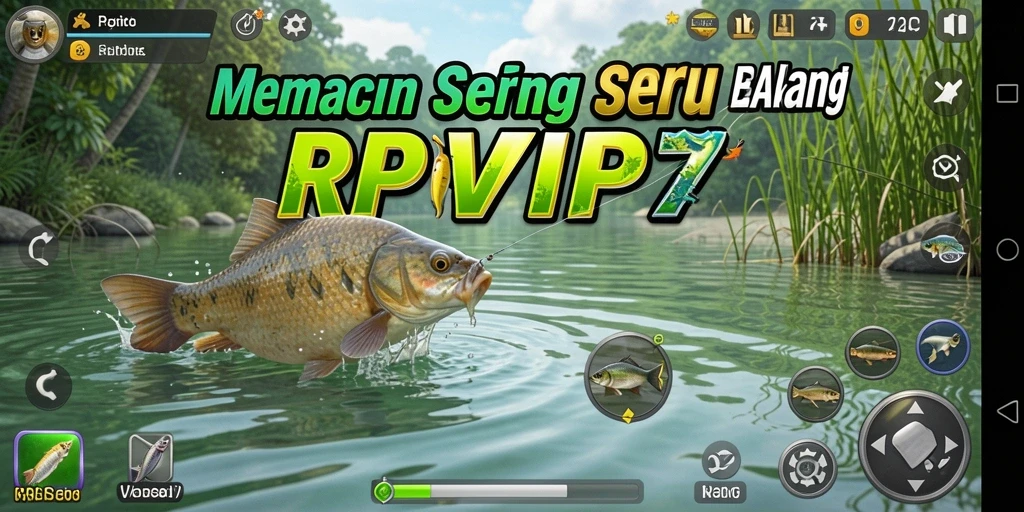 Screenshot RPVIP7 menampilkan pemain yang sedang melakukan teknik memancing yang menarik.