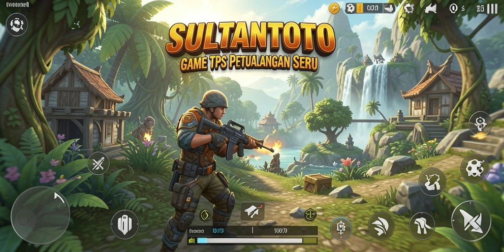 Screenshot gameplay SULTANTOTO menampilkan aksi tembak-menembak yang intens.